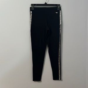 Pink Victoria Secret Leggings With Sequin Down The Side